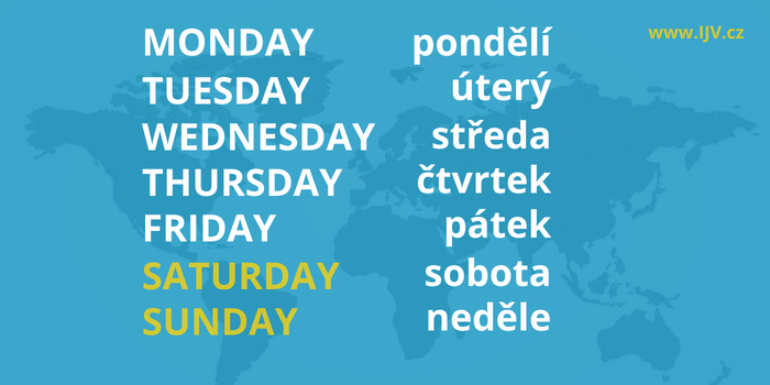 Dny v angličtině – Monday Tuesday Wednesday Thursday Friday Saturday Sunday